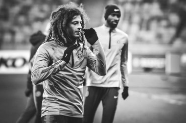 Kiev, Ukrayna - 14 Mart 2019: Avrupa Birliği Avrupa Ligi'nde Ethan Ampadu