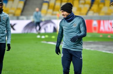Kiev, Ukrayna - 14 Mart 2019: Eden Hazard oyuncusu U sırasında