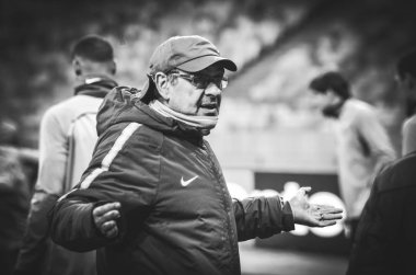 Kiev, Ukrayna - 14 Mart 2019: Maurizio Sarri oyuncu sırasında