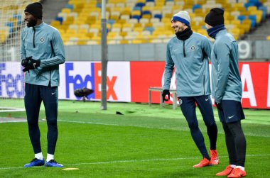 Kiev, Ukrayna - 14 Mart 2019: Uefa'da futbolcu