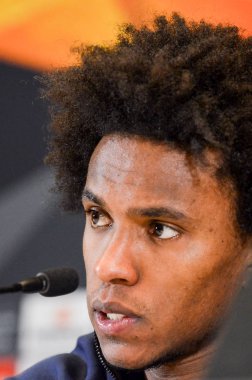 Kiev, Ukrayna - 14 Mart 2019: Willian oyuncu basında con