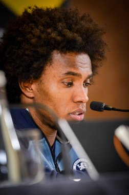 Kiev, Ukrayna - 14 Mart 2019: Willian oyuncu basında con