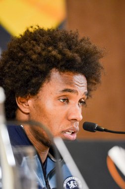 Kiev, Ukrayna - 14 Mart 2019: Willian oyuncu basında con