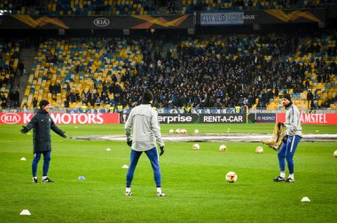 Kiev, Ukrayna - 14 Mart 2019: Maç öncesi antrenman oyunu