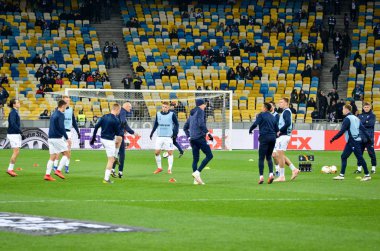Kiev, Ukrayna - 14 Mart 2019: Maç öncesi antrenman oyunu