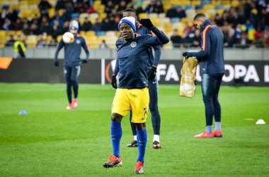 Kiev, Ukrayna - 14 Mart 2019: Avrupa Birliği Avrupa Ligi'nde N'Golo Kante