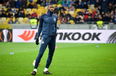Kiev, Ukrayna - 14 Mart 2019: Antonio Rudiger oyuncu sırasında t