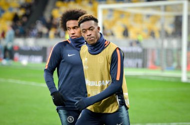 Kiev, Ukrayna - 14 Mart 2019: Callum Hudson-Odoi oyuncu durin