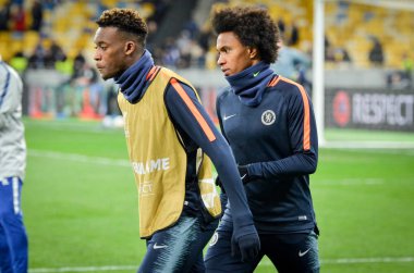 Kiev, Ukrayna - 14 Mart 2019: Callum Hudson-Odoi oyuncu durin