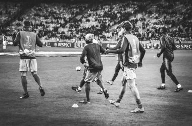 Kiev, Ukrayna - 14 Mart 2019: Maç öncesi antrenman oyunu