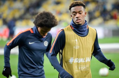Kiev, Ukrayna - 14 Mart 2019: Callum Hudson-Odoi oyuncu durin