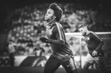 Kiev, Ukrayna - 14 Mart 2019: Uefa sırasında Willian oyuncu