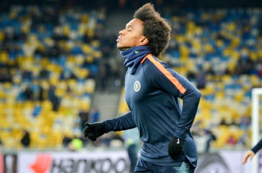 Kiev, Ukrayna - 14 Mart 2019: Uefa sırasında Willian oyuncu