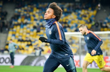 Kiev, Ukrayna - 14 Mart 2019: Uefa sırasında Willian oyuncu