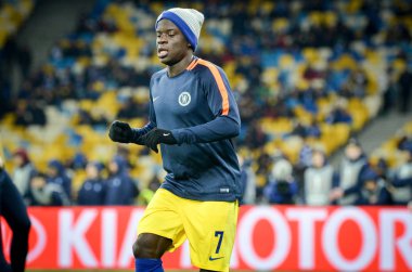 Kiev, Ukrayna - 14 Mart 2019: Avrupa Birliği Avrupa Ligi'nde N'Golo Kante