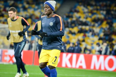 Kiev, Ukrayna - 14 Mart 2019: Avrupa Birliği Avrupa Ligi'nde N'Golo Kante