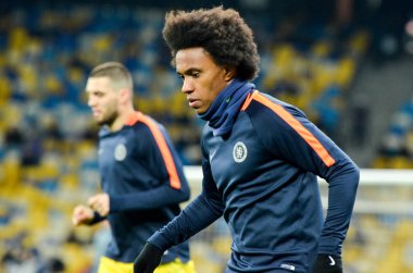 Kiev, Ukrayna - 14 Mart 2019: Uefa sırasında Willian oyuncu 