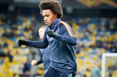 Kiev, Ukrayna - 14 Mart 2019: Uefa sırasında Willian oyuncu 