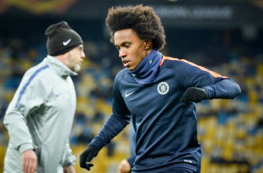 Kiev, Ukrayna - 14 Mart 2019: Uefa sırasında Willian oyuncu 