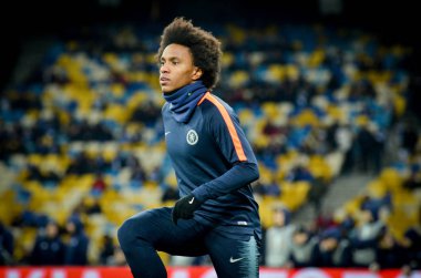 Kiev, Ukrayna - 14 Mart 2019: Uefa sırasında Willian oyuncu 