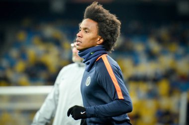 Kiev, Ukrayna - 14 Mart 2019: Uefa sırasında Willian oyuncu 