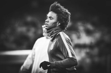 Kiev, Ukrayna - 14 Mart 2019: Uefa sırasında Willian oyuncu 