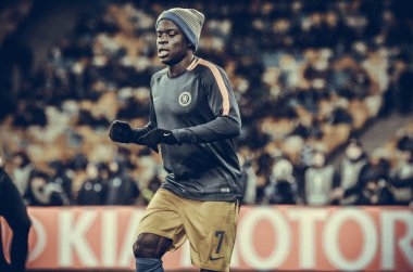 Kiev, Ukrayna - 14 Mart 2019: Avrupa Birliği Avrupa Ligi'nde N'Golo Kante