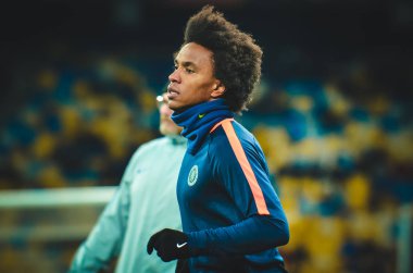 Kiev, Ukrayna - 14 Mart 2019: Uefa sırasında Willian oyuncu 