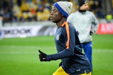 Kiev, Ukrayna - 14 Mart 2019: Avrupa Birliği Avrupa Ligi'nde N'Golo Kante