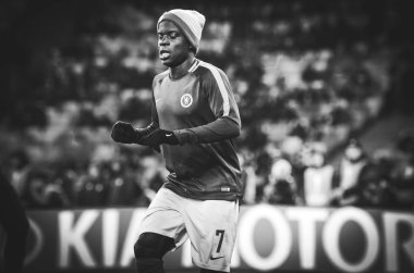 Kiev, Ukrayna - 14 Mart 2019: Avrupa Birliği Avrupa Ligi'nde N'Golo Kante