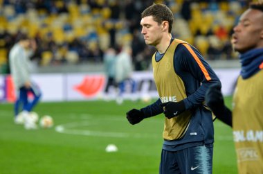 Kiev, Ukrayna - 14 Mart 2019: Andreas Christensen oyuncu duri