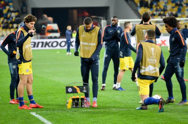 Kiev, Ukrayna - 14 Mart 2019: Maç öncesi antrenman oyunu