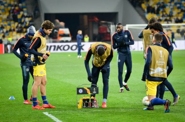 Kiev, Ukrayna - 14 Mart 2019: Maç öncesi antrenman oyunu