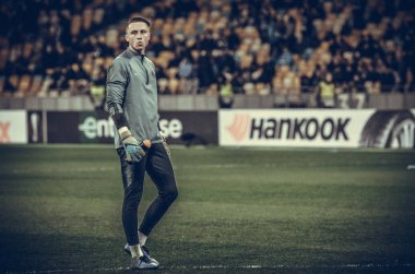 Kiev, Ukrayna - 14 Mart 2019: Uefa'da futbolcu