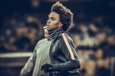 Kiev, Ukrayna - 14 Mart 2019: Uefa sırasında Willian oyuncu 