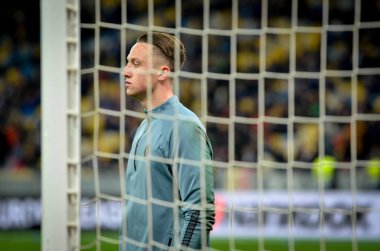 Kiev, Ukrayna - 14 Mart 2019: Uefa'da futbolcu