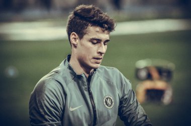 Kiev, Ukrayna - 14 Mart 2019: Ue sırasında Kepa Arrizabalaga