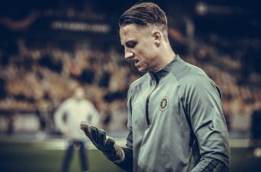 Kiev, Ukrayna - 14 Mart 2019: Uefa'da futbolcu