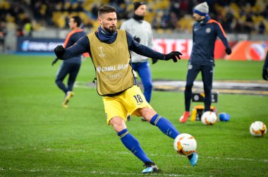 Kiev, Ukrayna - 14 Mart 2019: Olivier Giroud oyuncu sırasında