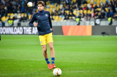 Kiev, Ukrayna - 14 Mart 2019: Marcos Alonso oyuncu sırasında