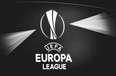 Kiev, Ukrayna - 14 Mart 2019: Logo ve amblem Uefa Europa Lea