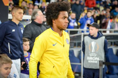 Kiev, Ukrayna - 14 Mart 2019: Uefa sırasında Willian oyuncu
