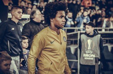 Kiev, Ukrayna - 14 Mart 2019: Uefa sırasında Willian oyuncu