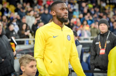 Kiev, Ukrayna - 14 Mart 2019: Antonio Rudiger Uefa sırasında