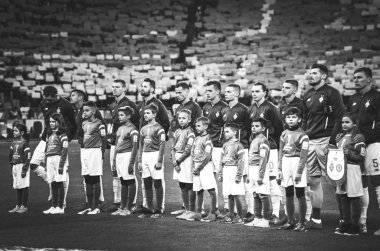 Kiev, Ukrayna - 14 Mart 2019: Dinamo Kiev oyuncusu Ue sırasında