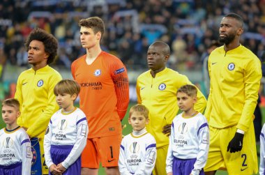 Kiev, Ukrayna - 14 Mart 2019: Chelsea Futbolcu