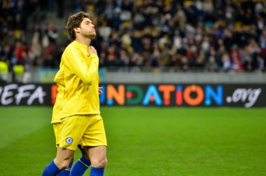 Kiev, Ukrayna - 14 Mart 2019: Marcos Alonso oyuncu sırasında