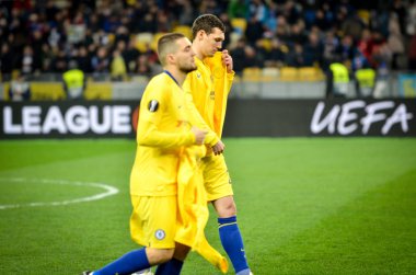 Kiev, Ukrayna - 14 Mart 2019: Ue sırasında Footaball oyuncusu