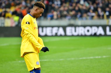 Kiev, Ukrayna - 14 Mart 2019: Callum Hudson-Odoi oyuncusu 