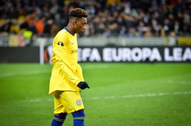Kiev, Ukrayna - 14 Mart 2019: Callum Hudson-Odoi oyuncusu 